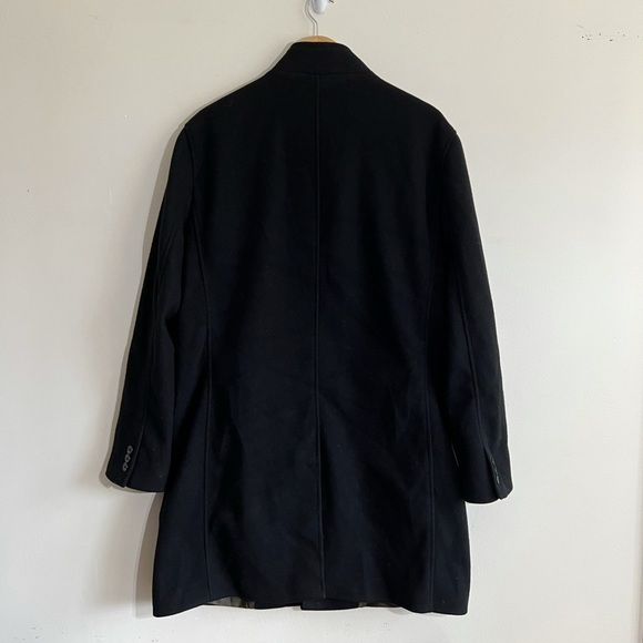 NWT Zara Men Combined Inverted Lapel Collar Black Pea Coat - Picture 5 of 10